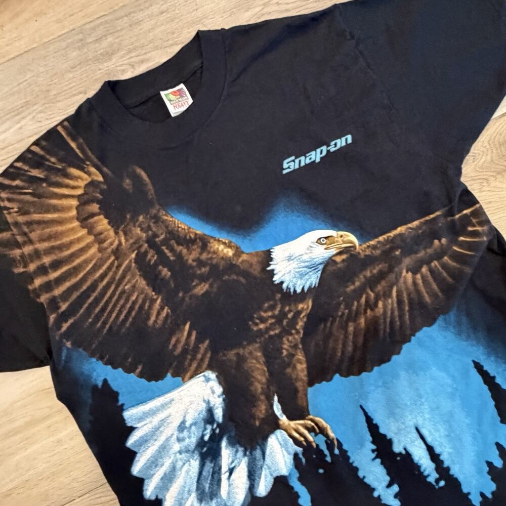 Vintage Authentic Snap-on Tools Eagle Shirt 1990s USA XL All Over Print RARE